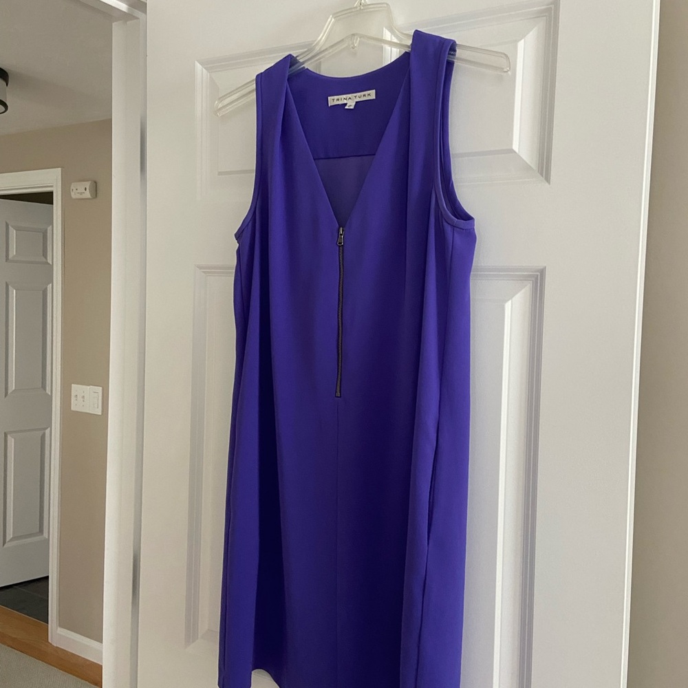 Trina Turk Purple Sleeveless Zip-Front Mini Dress